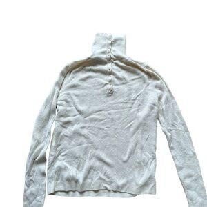 Nili Lotan for Target Button Up Turtleneck cream color lightweight size medium